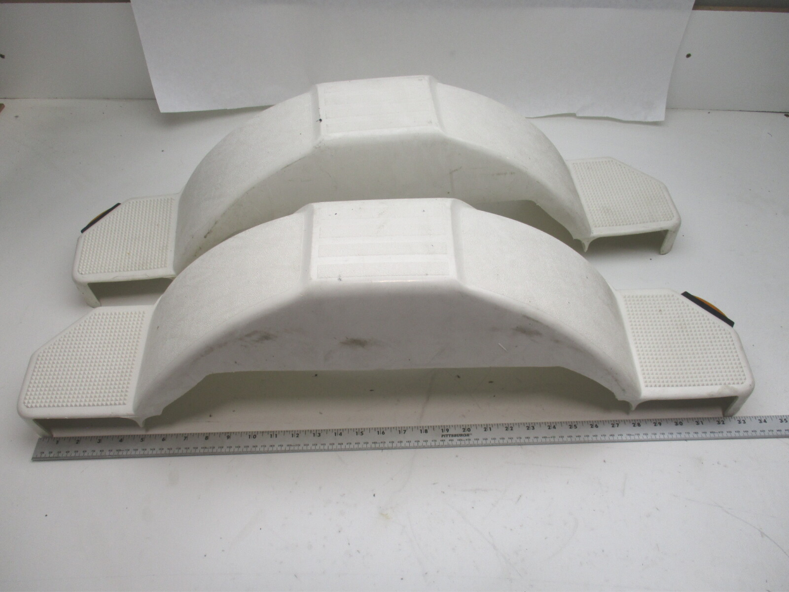 White Poly Boat Trailer Fender Set 33 3/4" L x 9 3/4" H x 7" W