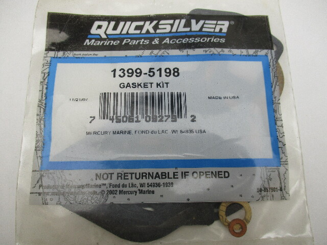 1399-5198 Quicksilver Carburetor Gasket Kit Fits Mercury Mariner 20-50 HP