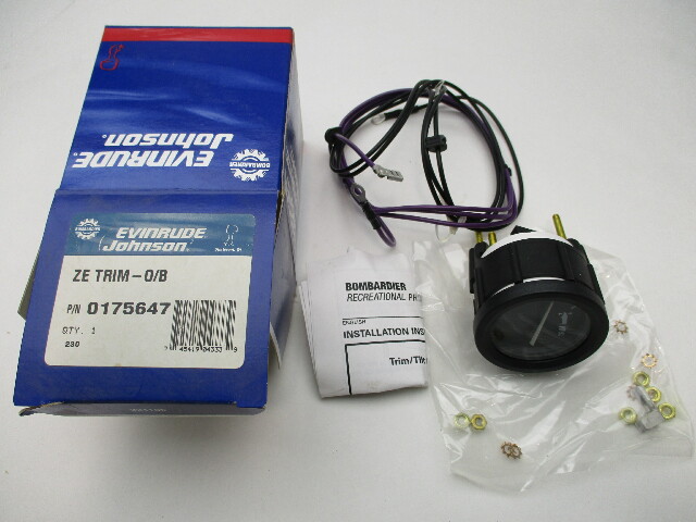 0175647 175647 BRP OMC Evinrude Johnson Outboard Zephyr Trim Gauge Black 2"
