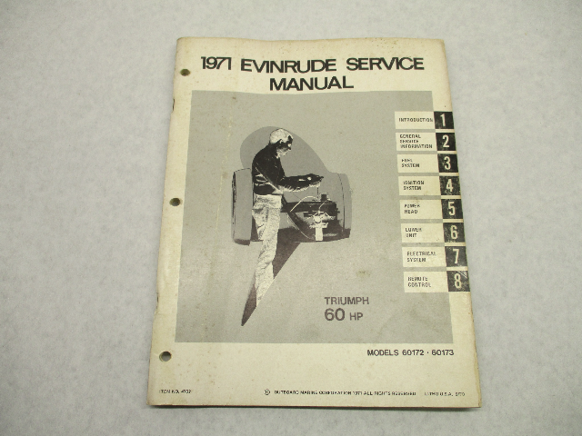 4752 OMC 1971 Evinrude Outboard Service Manual 60 HP Triumph 60173