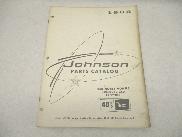 379273 1963 Johnson Sea-Horse Outboard Parts Catalog 40 HP RDS-RDSL-25D Elec