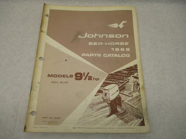 383867 1969 Johnson Sea-Horse Outboard Parts Catalog 9.5 HP Models