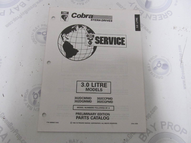 3850637 1994 OMC Cobra Stern Drive Parts Catalog 3.0 Litre