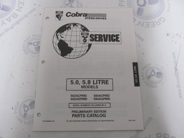 3850639 1994 OMC Cobra Stern Drive Parts Catalog 5.0 & 5.8 Litre