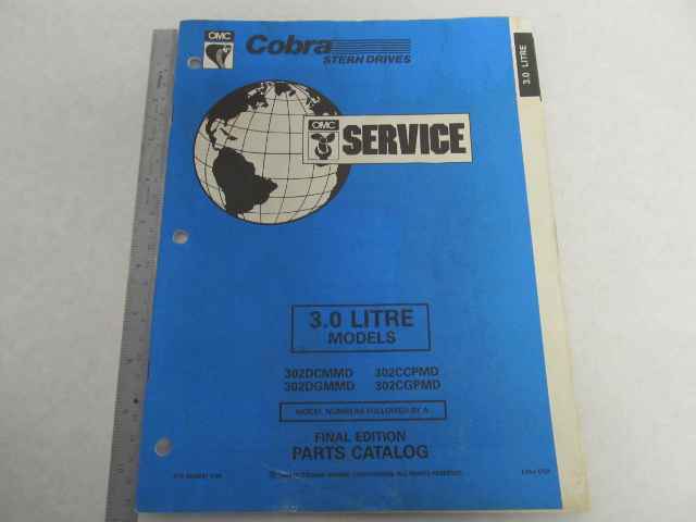 1994 OMC Cobra Stern Drive Parts Catalog Final Edition 3.0 Litre