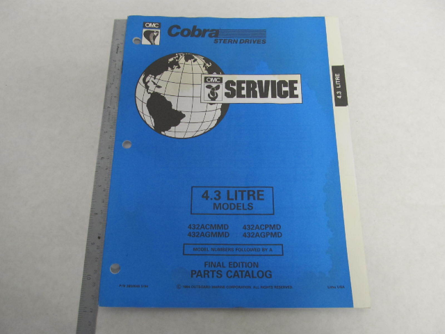 1994 OMC Cobra Stern Drive Parts Catalog Final Edition 4.3 Litre
