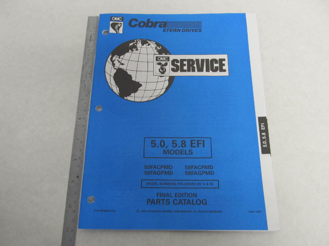 3850650 1994 OMC Cobra Stern Drive Parts Catalog Final Edition 5.0, 5.8 EFI