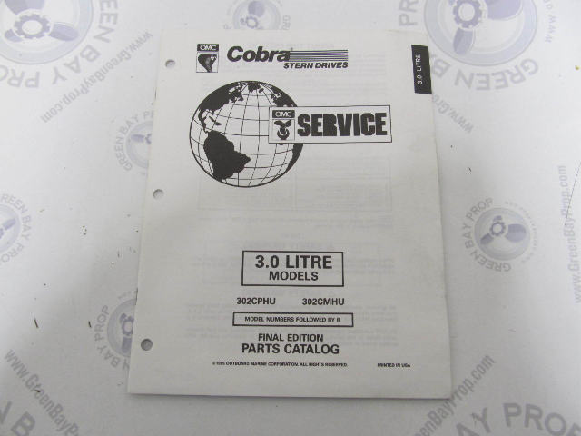 3854834 OMC Cobra Stern Drive 3.0L Parts Catalog 1995 Final Edition
