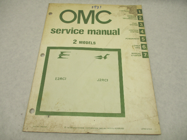 392068 OMC Evinrude Johnson 1981 Outboard Service Repair Manual 2 HP