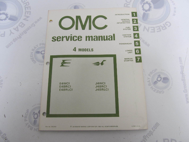 392069 OMC Evinrude Johnson 1981 Outboard Service Manual 4 HP
