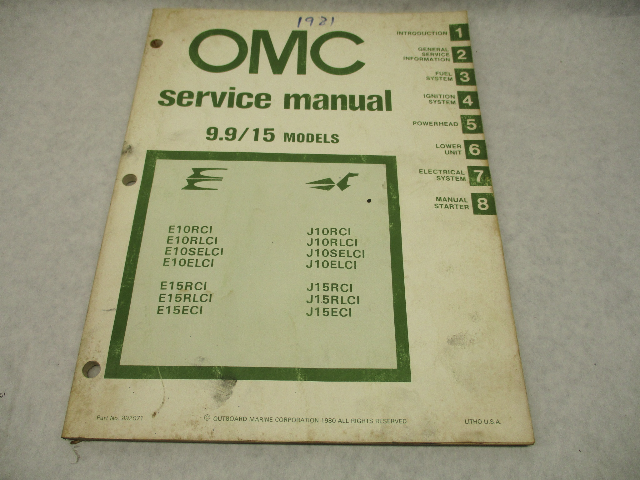 392071 OMC Evinrude Johnson 1981 Outboard Service Repair Manual 9.9-15 HP