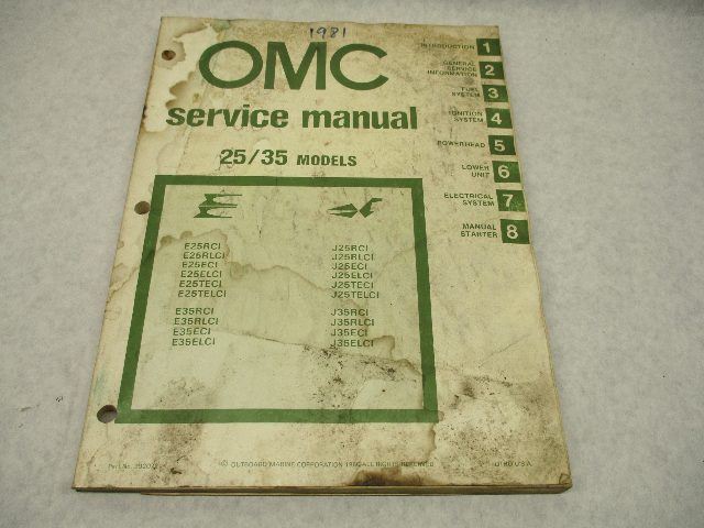 392072 OMC Evinrude Johnson 1981 Outboard Service Repair Manual 25-35 HP