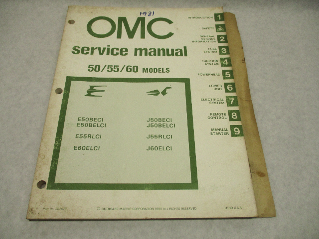 392073 OMC Evinrude Johnson 1981 Outboard Service Repair Manual 50-60 HP
