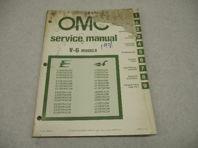 1981 Evinrude Johnson Outboard Service Repair Manual 150 175 200 235 HP V-6