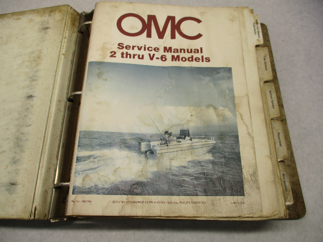 393765 OMC Johnson Evinrude 1983 Outboard Service Manual Binder 2 thru V-6