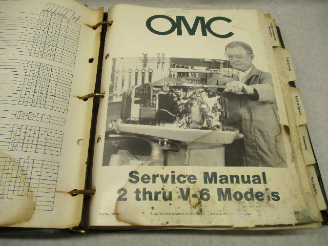 394607 OMC Evinrude Johnson Outboard Service Manual Binder for 1984 2 thru V-6