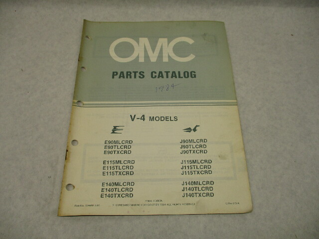 394680 OMC Evinrude Johnson 1984 Outboard 90/115/140 HP V-4 Parts Catalog
