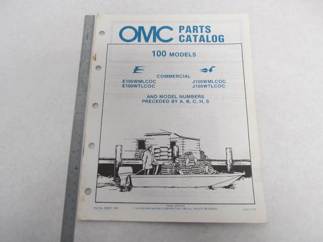 395681 OMC Evinrude Johnson 1985 Outboard 100 HP Commercial Parts Catalog