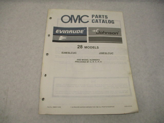 398850 OMC Evinrude Johnson 1987 Outboard 28 HP Parts Catalog