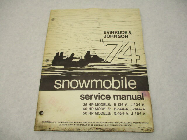 406226 1974 Johnson Evinrude Snowmobile Service Repair Manual 35 40 50 HP
