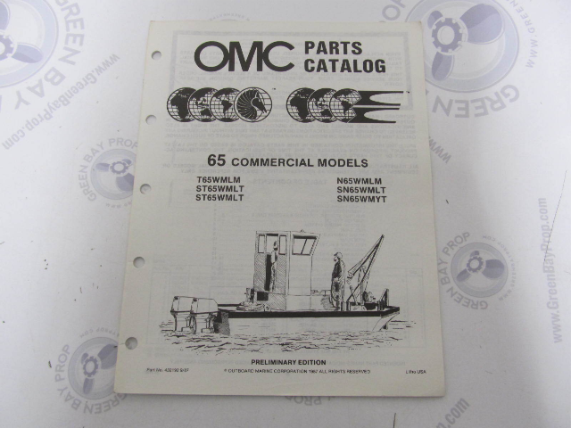 432192 OMC Evinrude Johnson 1988 Outboard 65 Comm Parts Catalog