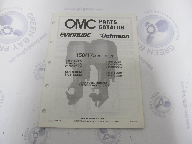 432200 OMC Evinrude Johnson 1988 Outboard 150/175 HP Parts Catalog