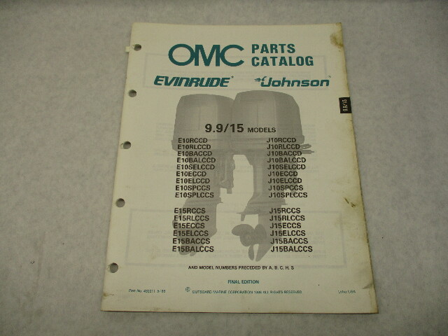 432211 OMC Evinrude Johnson 1988 Outboard 9.9-15 HP Parts Catalog