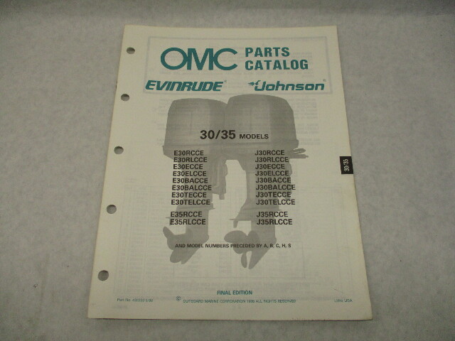 432220 OMC Evinrude Johnson 1988 Outboard 30-35 HP Parts Catalog
