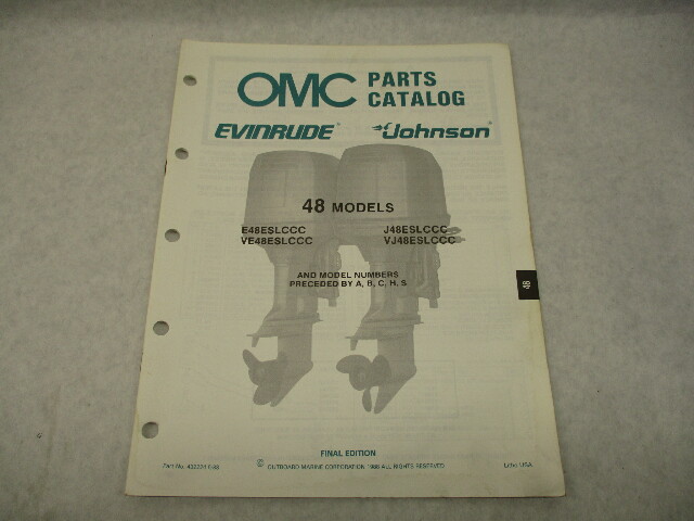 432224 OMC Evinrude Johnson 1988 Outboard 48 HP Parts Catalog