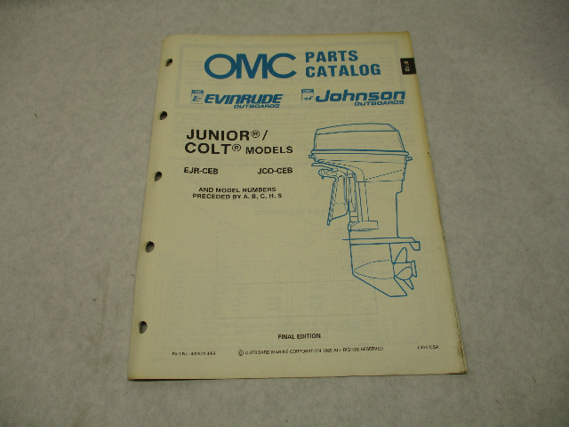 432874 OMC Evinrude Johnson 1989 Outboard Junior/Colt Parts Catalog EJR-CEB JCO-CEB