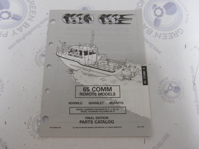435879 1993 OMC Evinrude Johnson Outboard Parts Catalog 65 HP COMM Remote