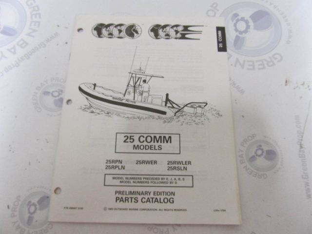 436407 1994 OMC Evinrude Johnson Outboard Parts Catalog 25 COMM