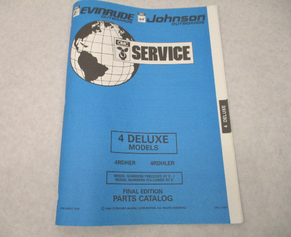 436431 OMC Evinrude Johnson 1994 Outboard 4 HP Deluxe Parts Catalog