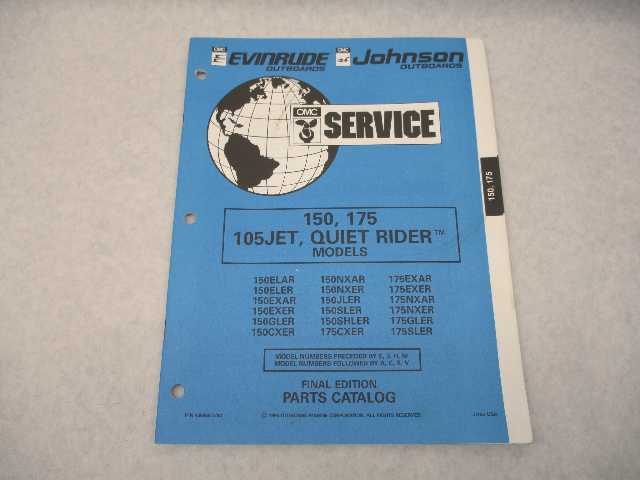 436458 OMC Evinrude Johnson 1994 Outboard 150-175 HP 105JET Parts Catalog