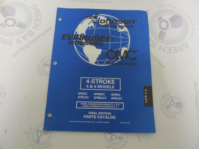 438989 OMC Evinrude Johnson 5-6 HP 4-Stroke Outboard Parts Catalog 1998