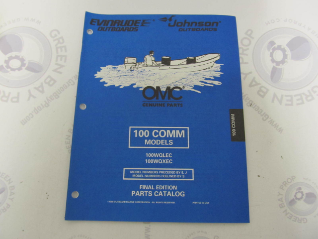 439284 OMC Evinrude Johnson 100 HP COMM Outboard Parts Catalog 1998
