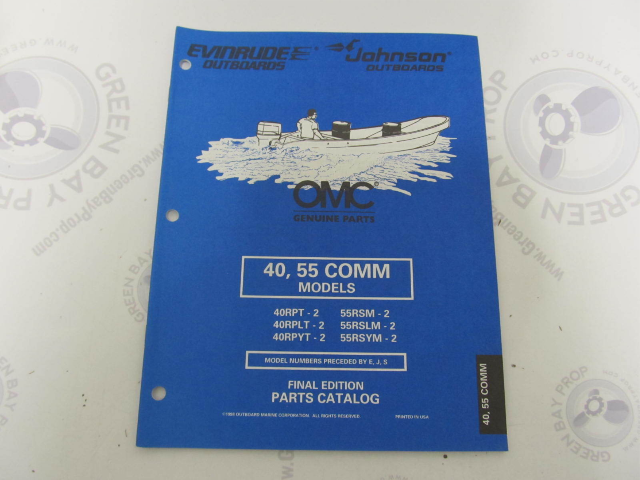 439302 OMC Evinrude Johnson 40-55 Comm Outboard Parts Catalog 1998
