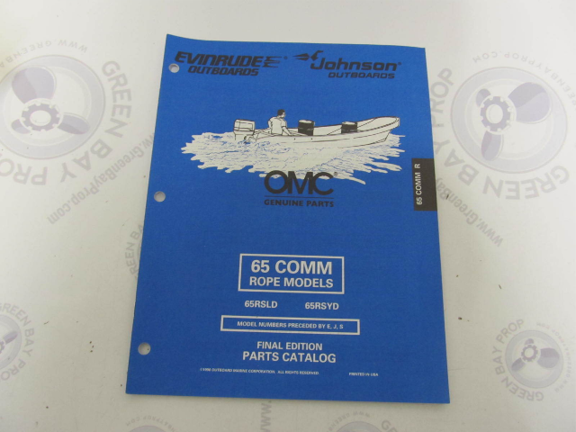 439306 OMC Evinrude Johnson 65 HP COMM Rope Outboard Parts Catalog 1998