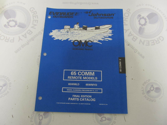 439307 OMC Evinrude Johnson 65 HP COMM Remote Outboard Parts Catalog 1998
