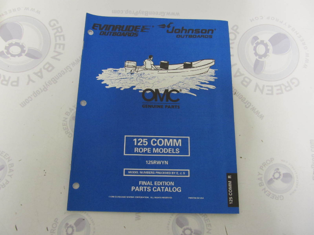 439316 OMC Evinrude Johnson 125 COMM Rope Outboard Parts Catalog 1998