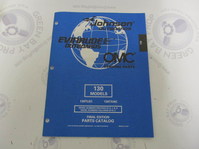439318 OMC Evinrude Johnson 130 HP Outboard Parts Catalog 1998