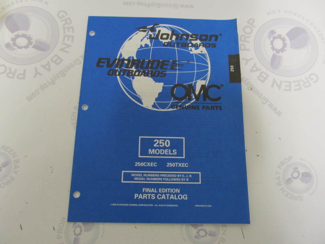 439324 OMC Evinrude Johnson 250 HP Outboard Parts Catalog 1998