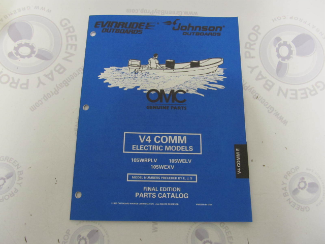 439365 OMC Evinrude Johnson V4 COMM Electric Outboard Parts Catalog 1998