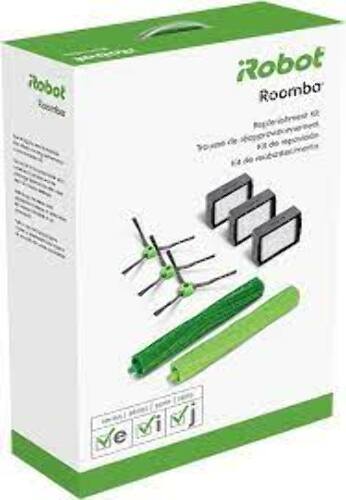 iRobot Roomba Authentic Replacement Parts - Roomba e, i, & j Series Replenishment Kit, (3 High-Efficiency Filters, 3 Edge-Sweeping Brushes, and 1 Set of Multi-Surface Rubber Brushes),Green - 4639168