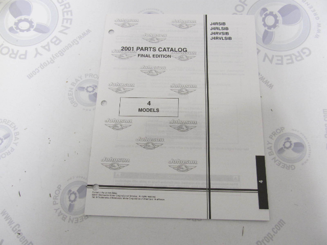 5001659 OMC BRP Johnson 4 HP Outboard Parts Catalog 2001