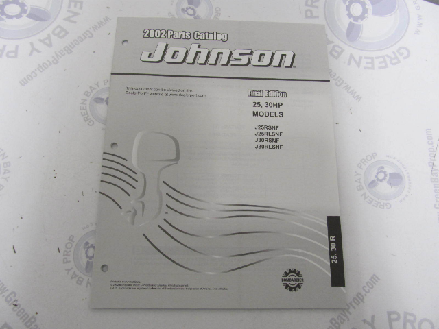 5005138 OMC BRP Johnson 25-30 HP R Outboard Parts Catalog 2002 Final