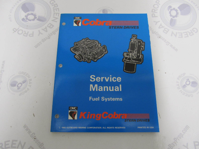 500596 OMC Cobra Stern Drive Service Manual "MD" Fuel Systems