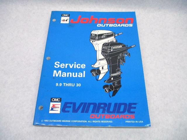500607 OMC Johnson Evinrude Outboard Service Repair Manual "ER" 9.9-30 HP 1994