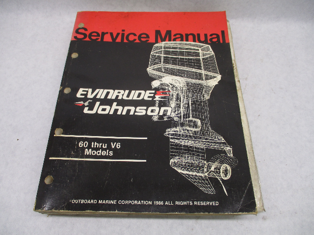 507547 1986 Evinrude Johnson Outboard Service Repair Manual 60 HP thru V6 "CD"