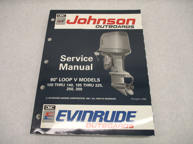 508147 1992 OMC Evinrude Johnson Outboard Service Repair Manual 120-300 HP "EN"